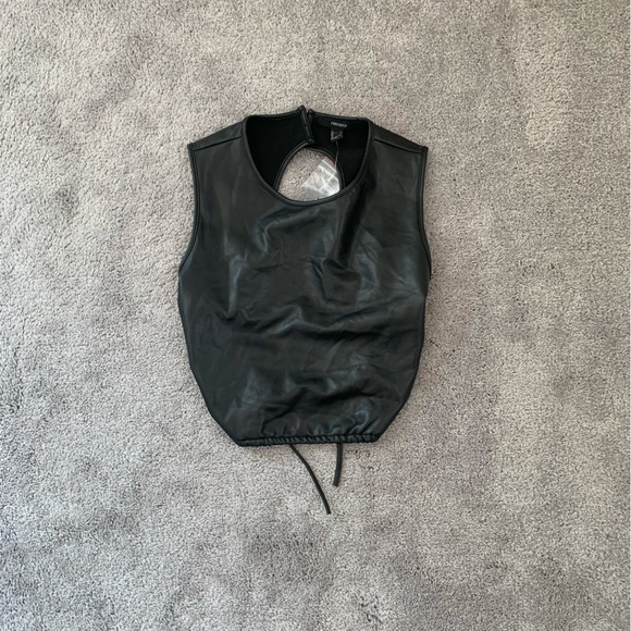 EUC forever 21 faux leather open back tie tank - Picture 4 of 4